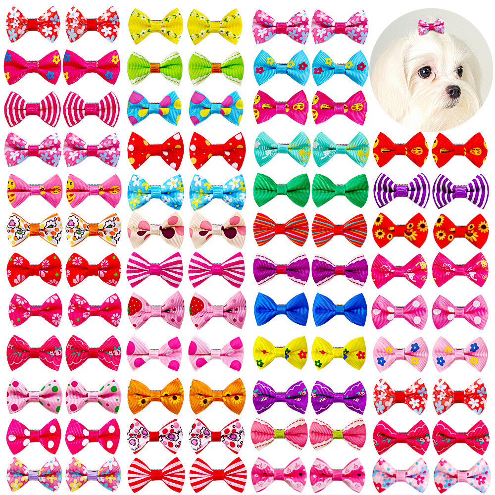 Pet Hairpin Headwear Dog Cat Ornaments Bow Headflower