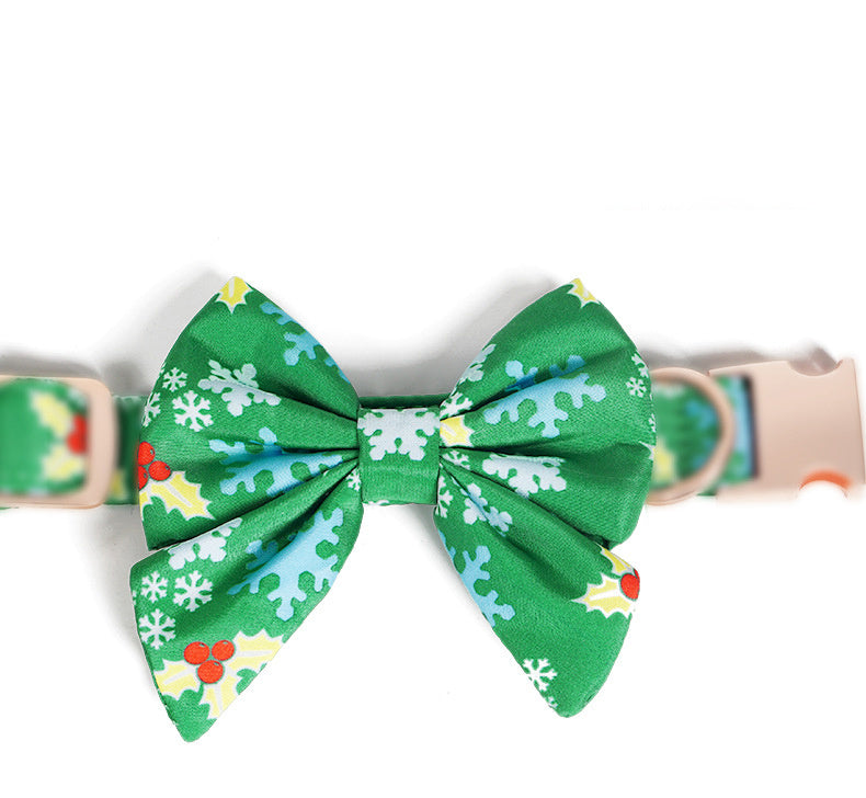 Pure Cotton Dog Bow Tie Necklace for Festive Wear