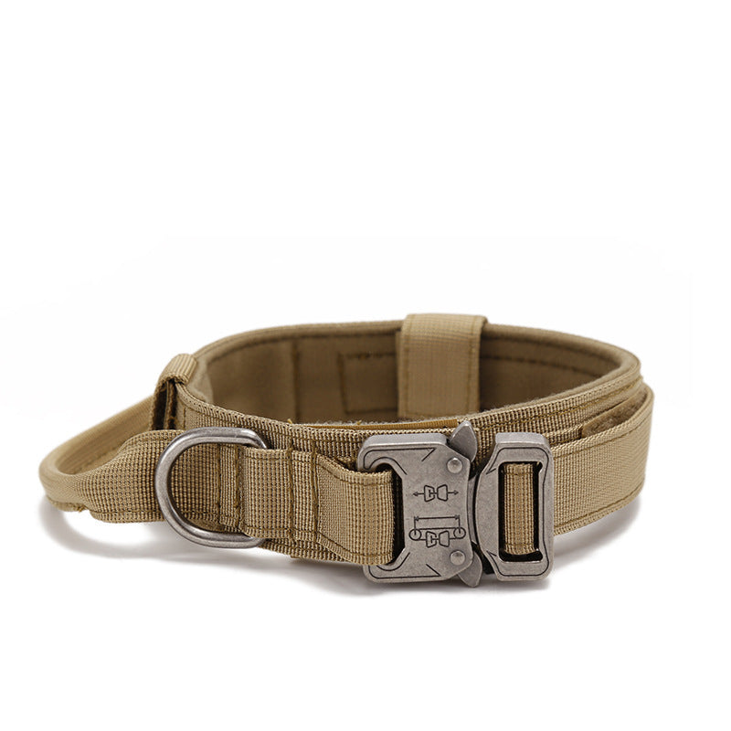 Nylon Wear-resistant Tactical Pet Collar Outdoor Adjustable Medium And Large Traction Dog Collar