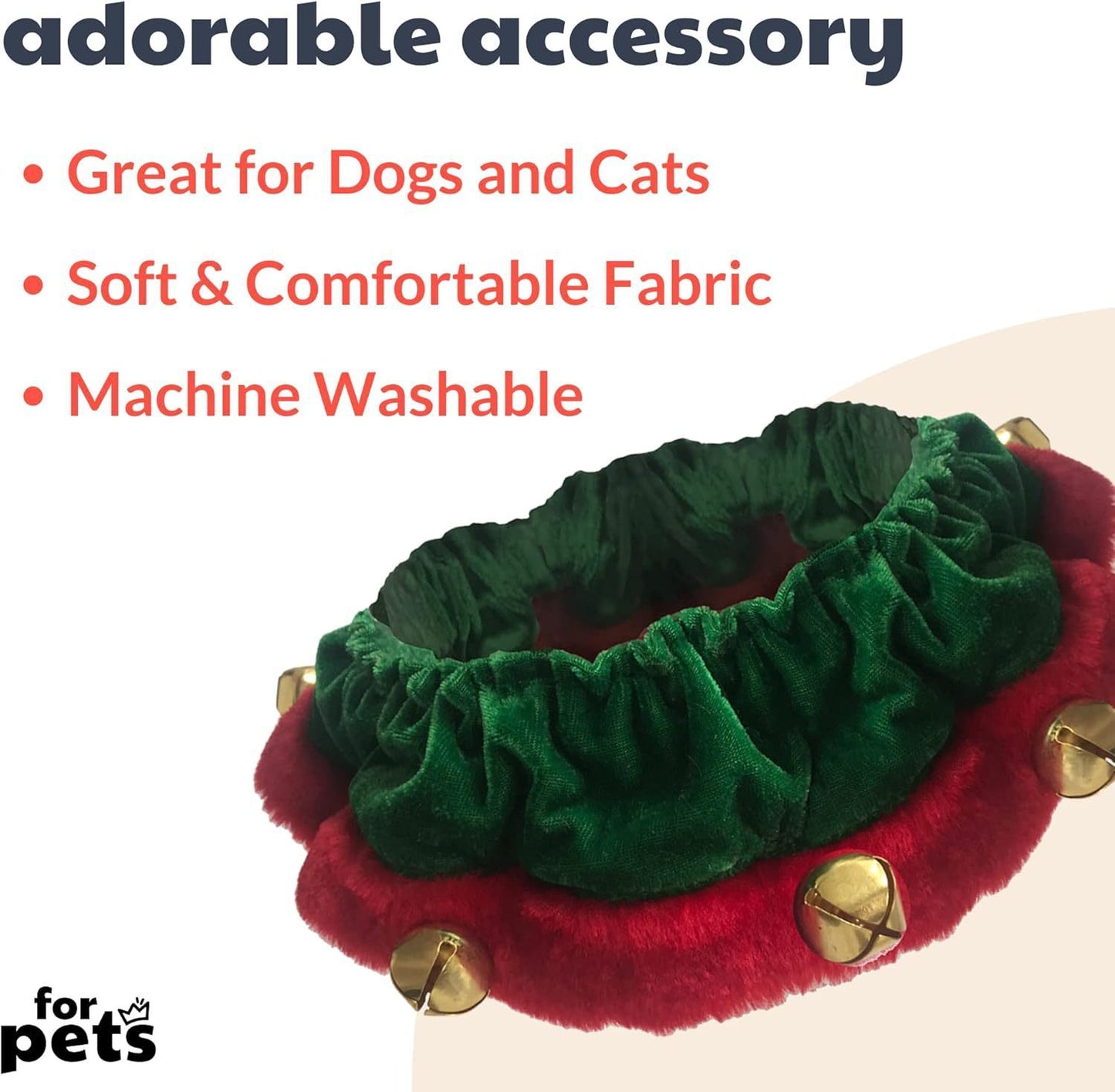 Christmas Dog Collar with Bells for Pets