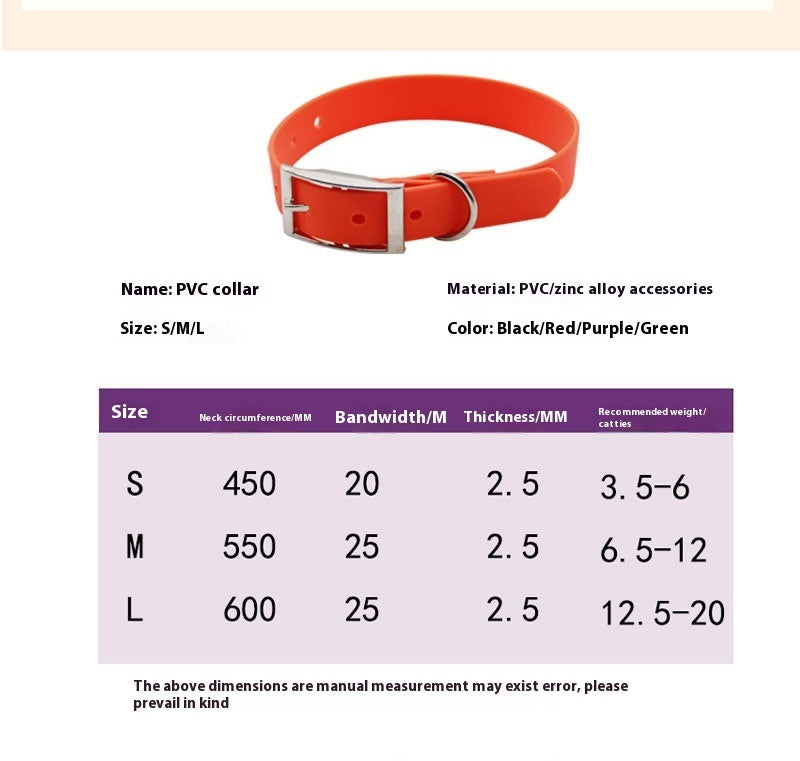 Ondaum Waterproof PVC Dog Collar – Durable, Wear-Resistant Pet Traction Collar