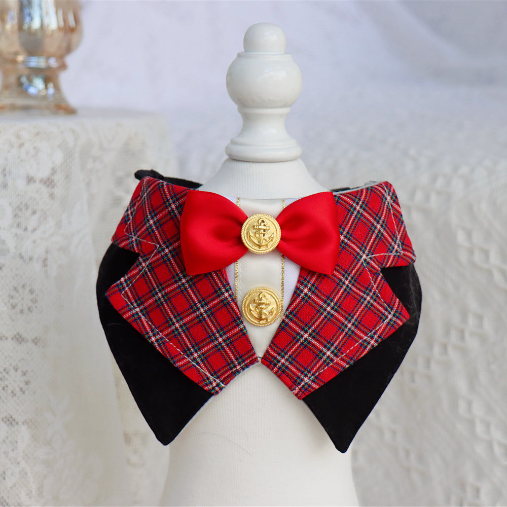 Pet Cat Dog British Academy Style Bib Tie