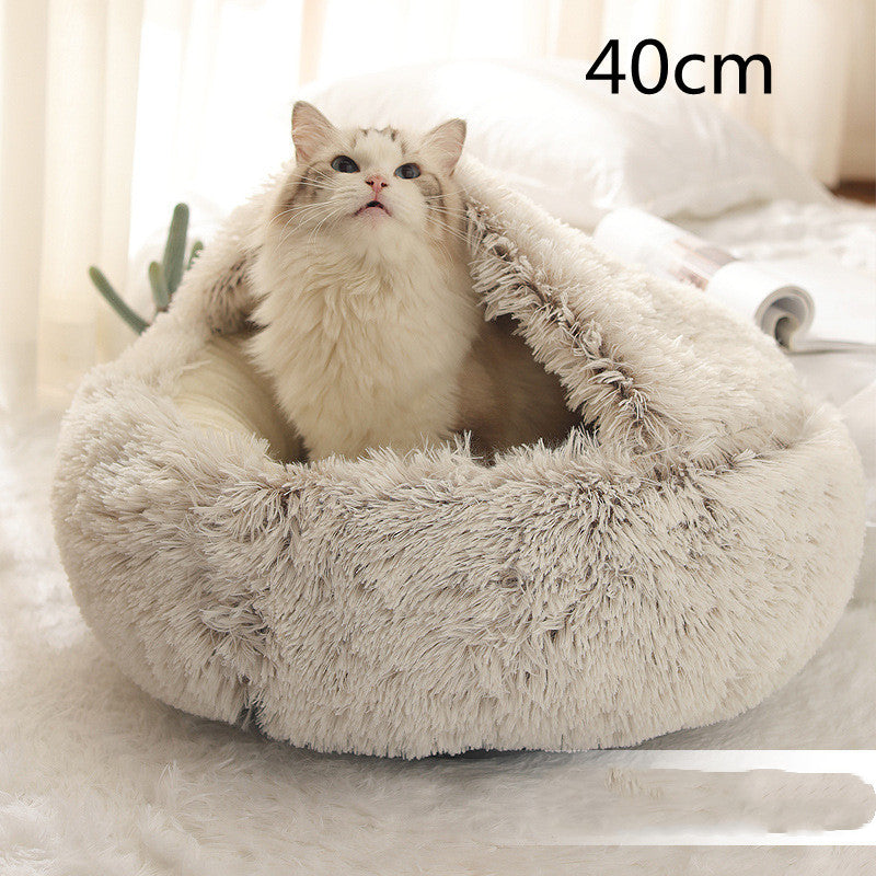 Plush Round Winter Pet Bed