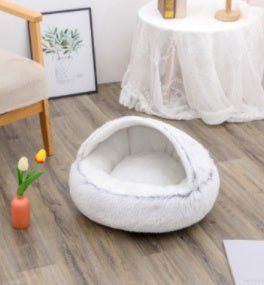 Plush Round Winter Pet Bed