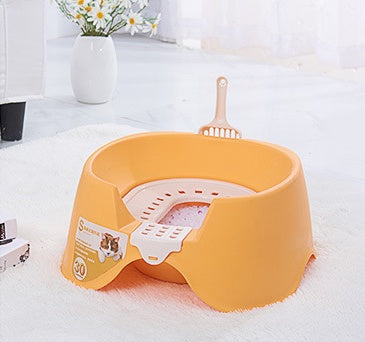 Spillproof Cat Litter Pan Semi-enclosed Oversize Cat Toilet