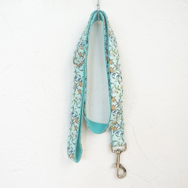 Thermal transfer flower dog collar drawstring bow