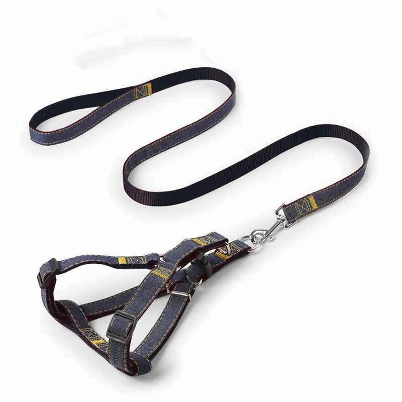 Denim Pet Leash Sewn Cloth Wear-resistant Chest Strap