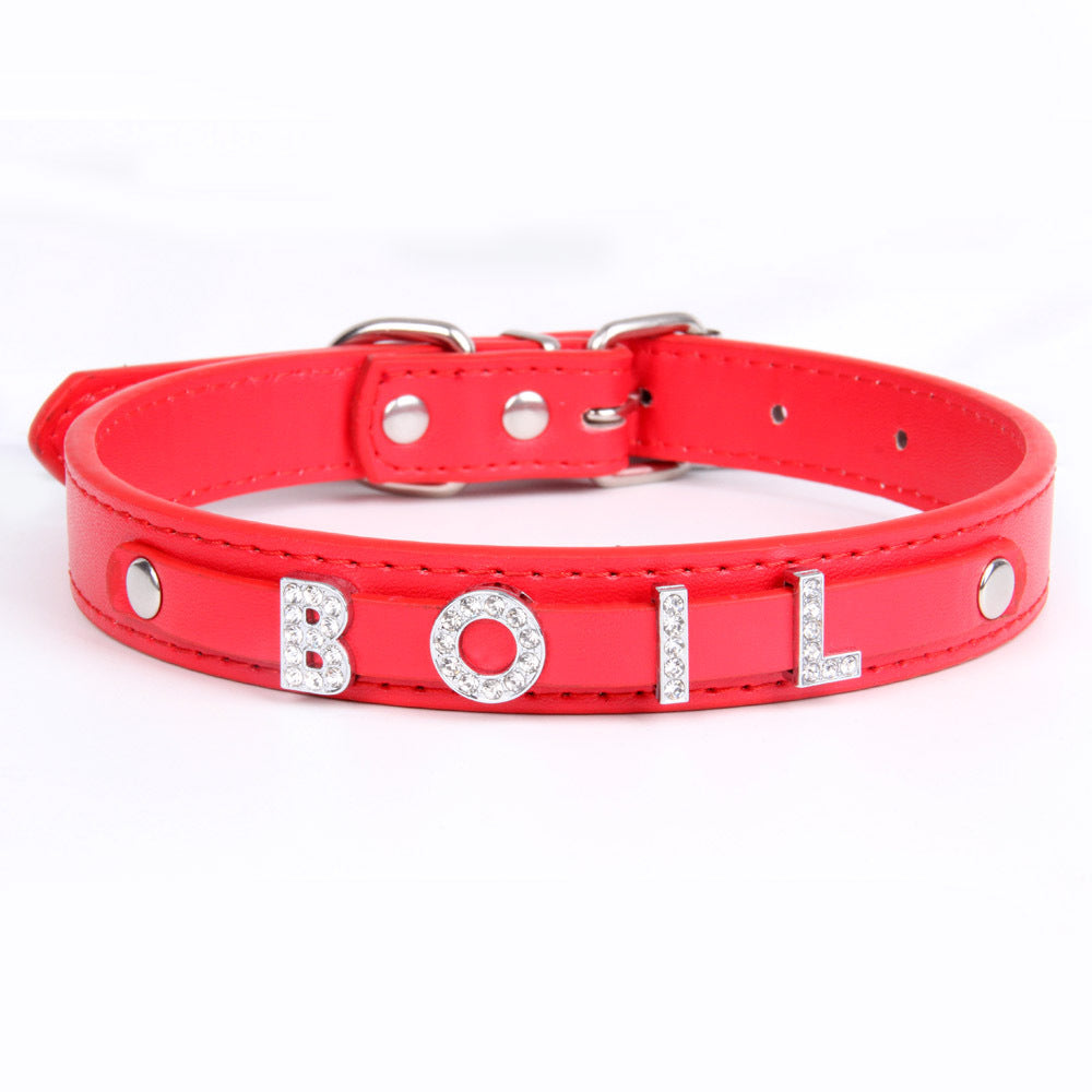 PU Personalized Leather Small And Medium Pet Collar