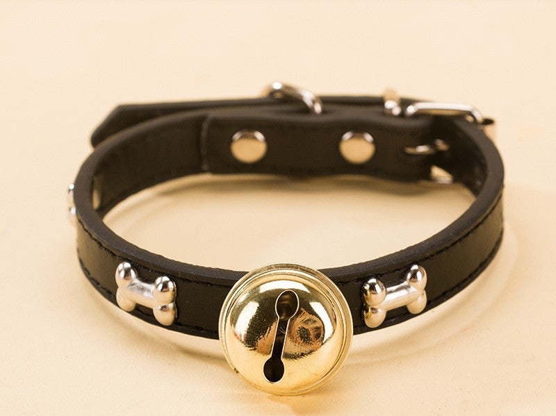New Pet Claw Print Bone Alloy Bell Collar
