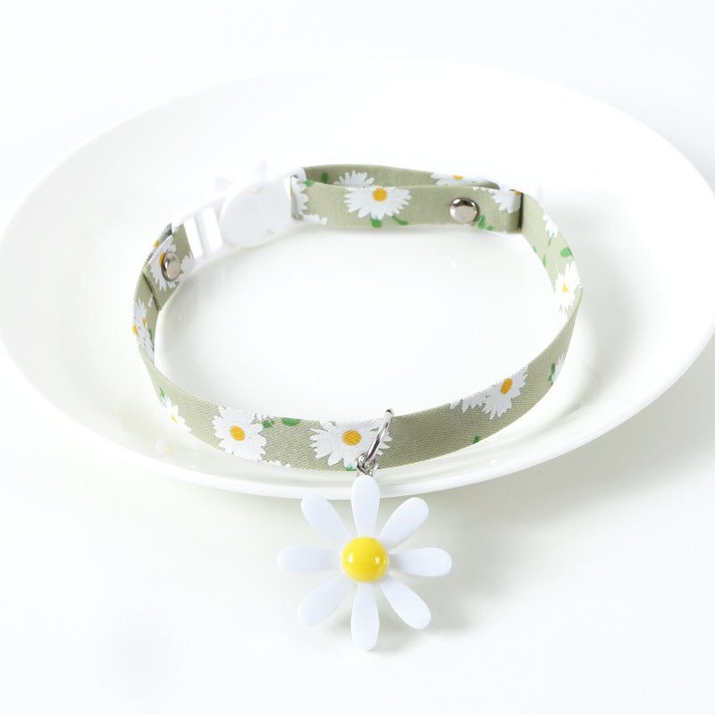 Sunflower adjustable pet bell collar