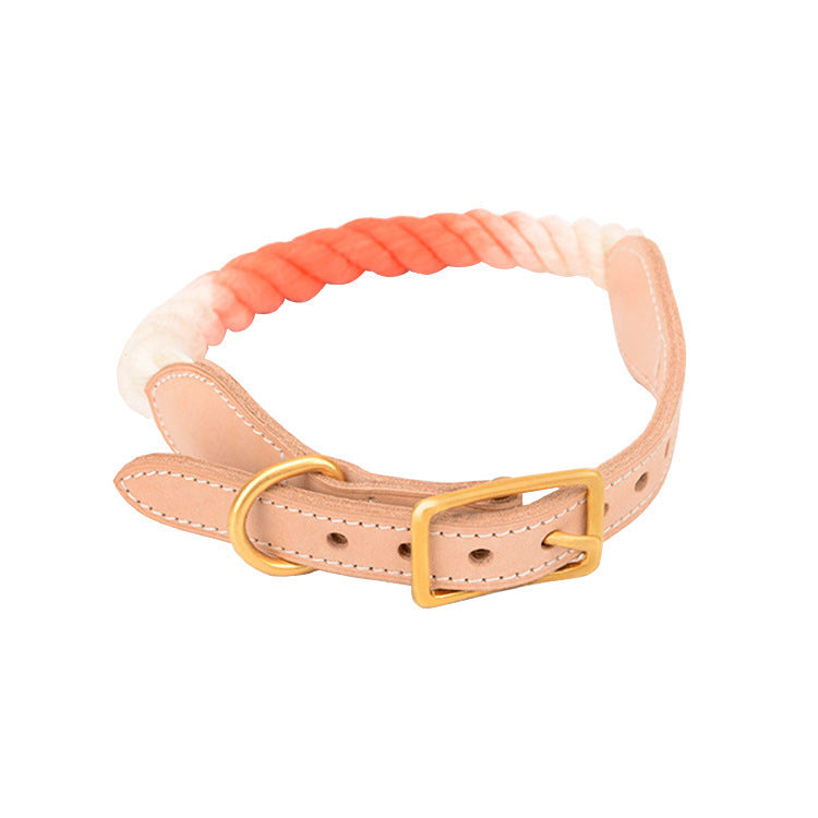 New style leather not-leaf neck, comfortable and firm pet accessories, gradient color bib collar for dogs, cats and cats