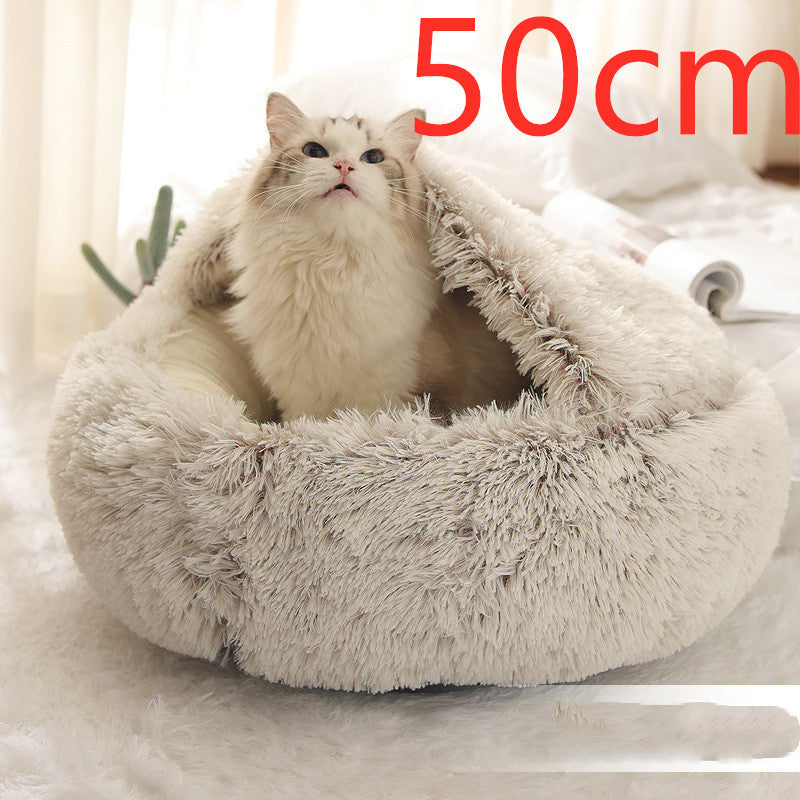 Plush Round Winter Pet Bed