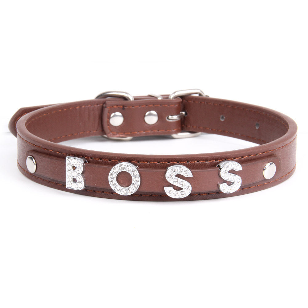 PU Personalized Leather Small And Medium Pet Collar