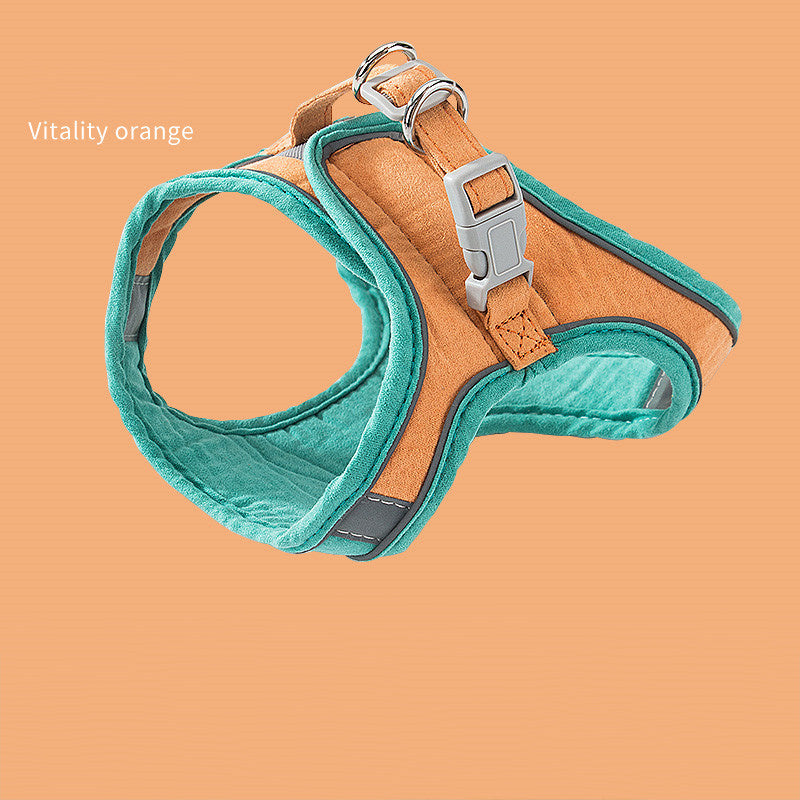 Cat traction rope vest-style reflective chest strap to prevent breaking free and cute to go out