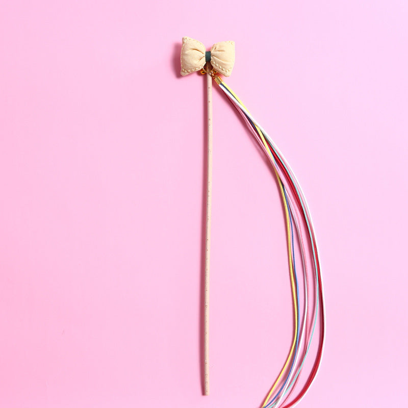 Three-Dimensional Bow Rainbow Tassel Bells Fairy Cat