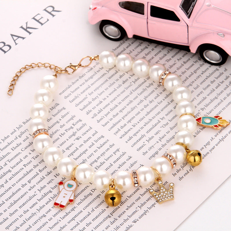 Pet Collar Pearl Making Fashionable And Cute