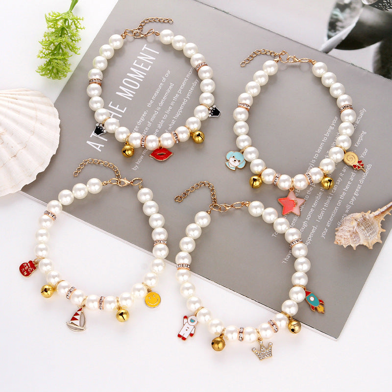 Pet Collar Pearl Making Fashionable And Cute