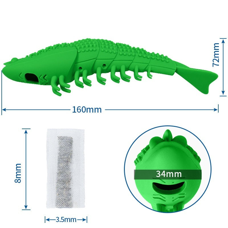 Catnip Silicone Fish Crayfish Toothbrush Cat Toy