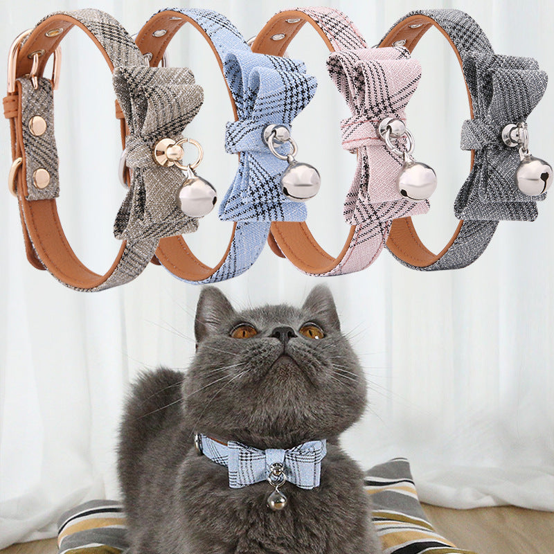 Diagonal Striped Cat Bell Collar