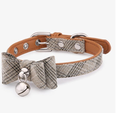 Diagonal Striped Cat Bell Collar
