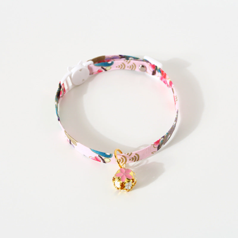 Sunflower adjustable pet bell collar