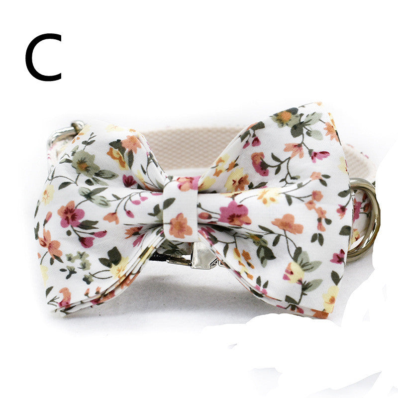 White Flower Flower Pet Collar Leash Metal Buckle Dog Collar Cat Collar