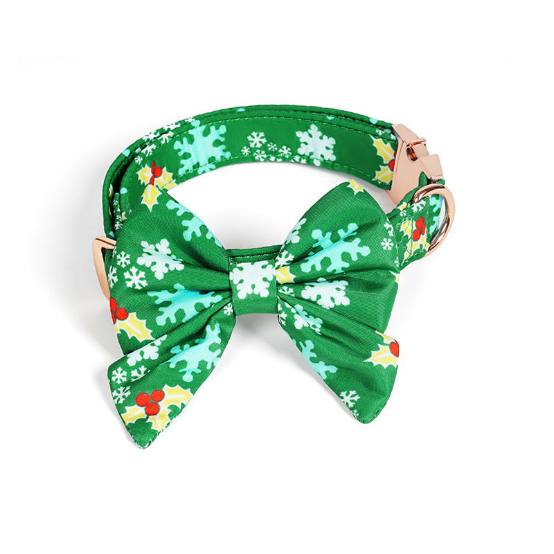 Pure Cotton Dog Bow Tie Necklace for Festive Wear