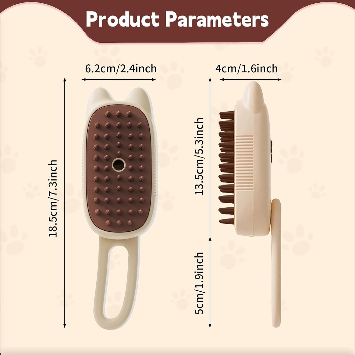 Innovative 3 In 1 Pet Steam Brush Shedding Massage And Grooming In One Perfect For Dogs And Cats Short And Long Hair Static Flying Hair Remover And Water Sprayer