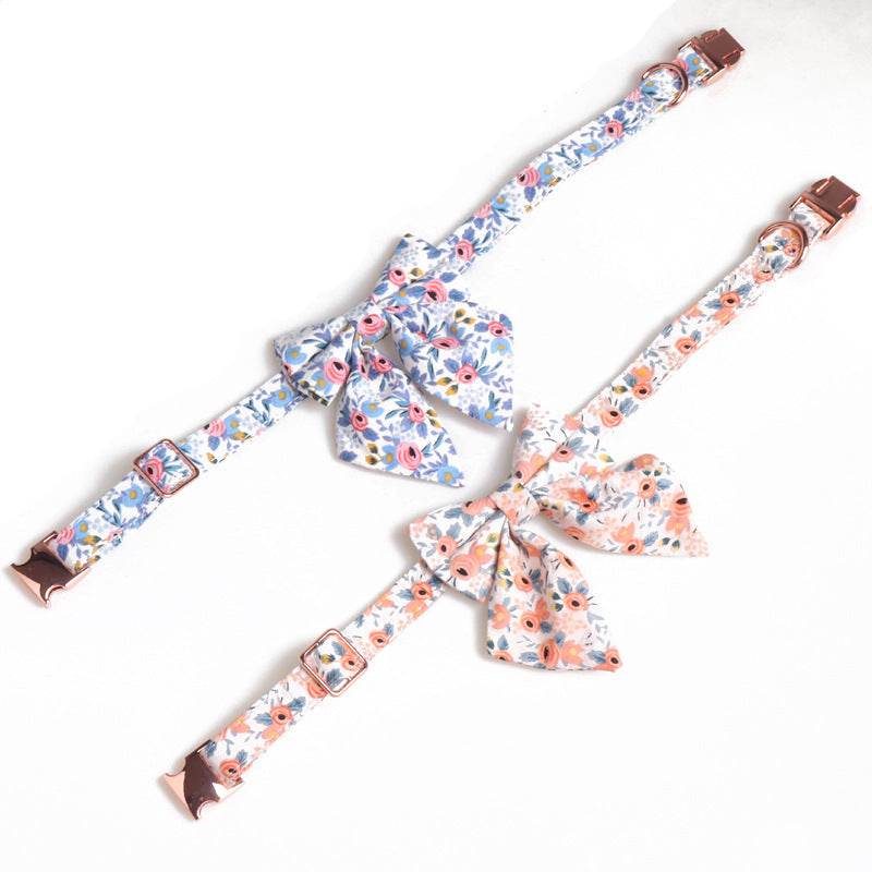 Fashion Pet Dog Print Bow Collar