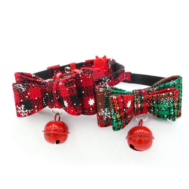 Christmas small dog chain print pet collar