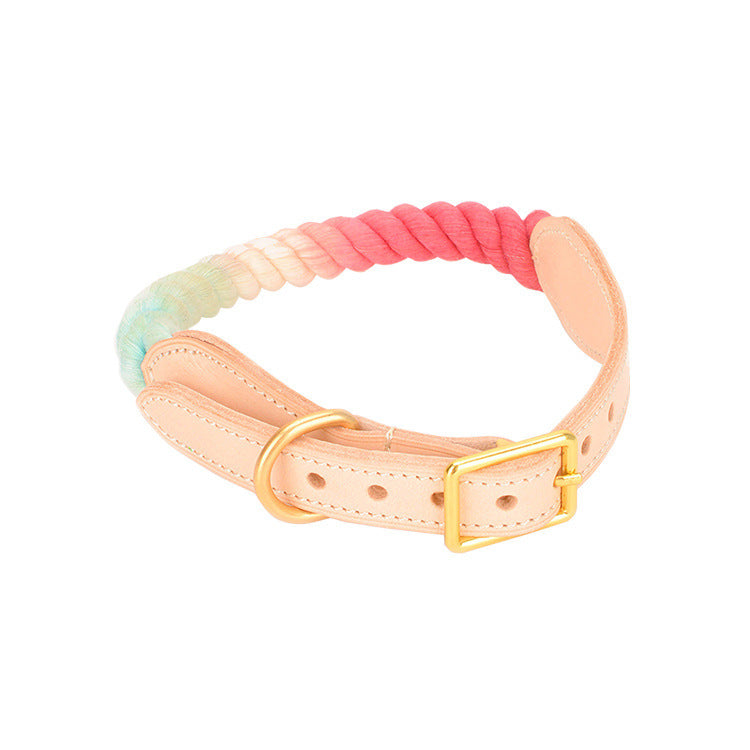 New style leather not-leaf neck, comfortable and firm pet accessories, gradient color bib collar for dogs, cats and cats