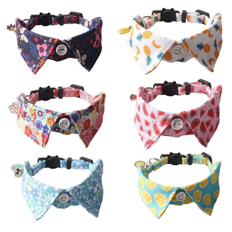 Fruit Blossom Bow Tie Cat Collar