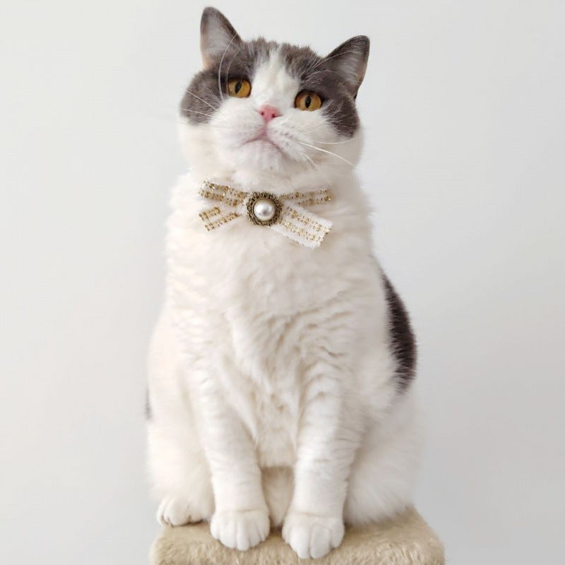 Cat Bow Tie Pet Collar Silent