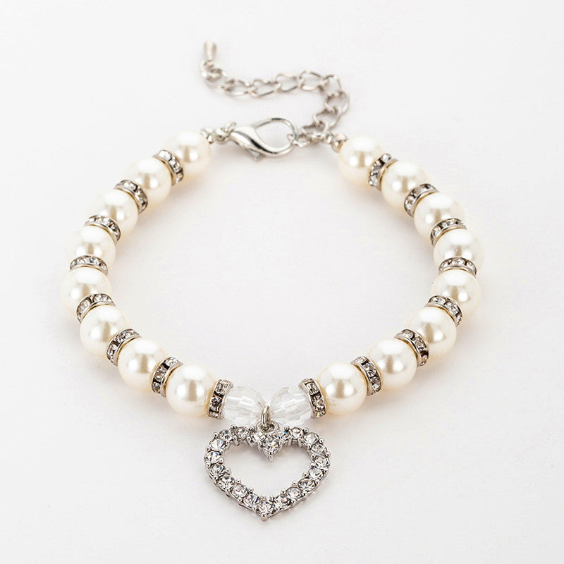 Pearl Necklace Pet Collar Decoration