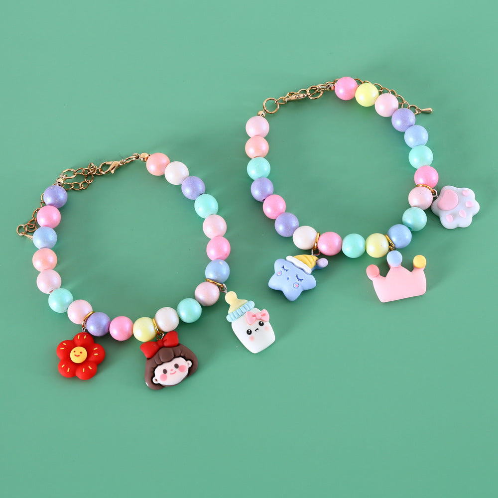 Cat Dog Colorful Pearl Dream Moon Headdress Meteor Rabbit Collar Birthday Shooting Accessories Necklace Bracelet