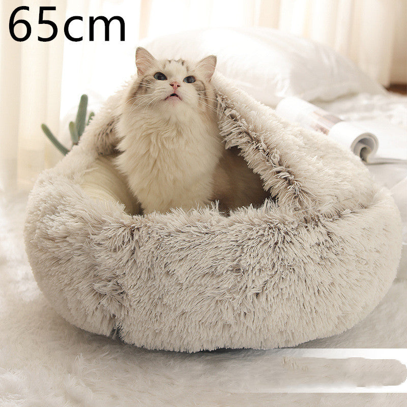 Plush Round Winter Pet Bed