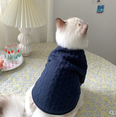 Cozy Casual Pet Outfit – Dark Blue