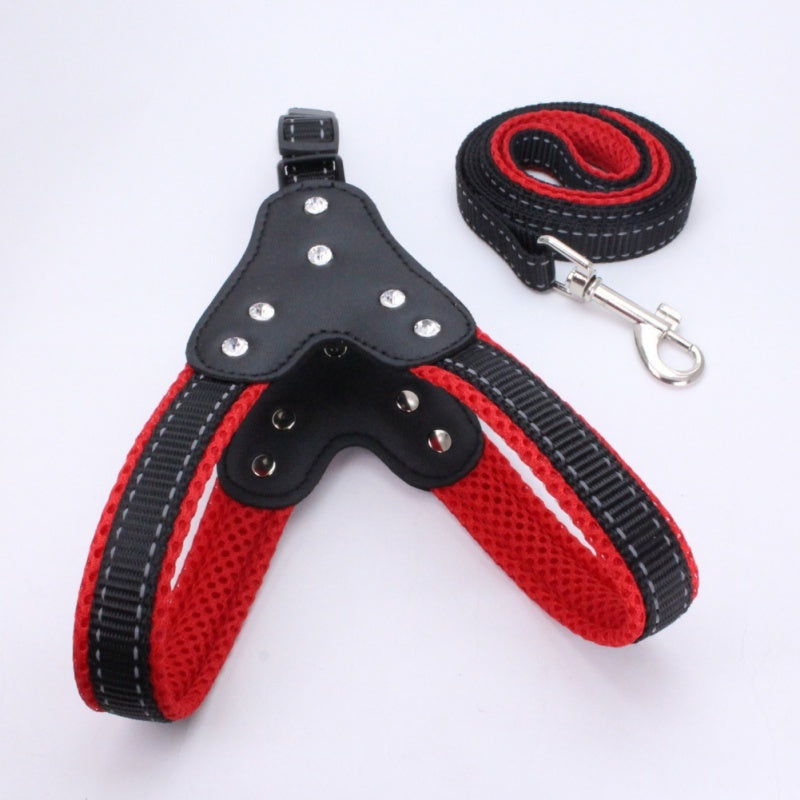 Dog chest back triangle chest strap