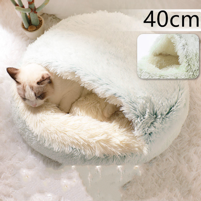 Plush Round Winter Pet Bed