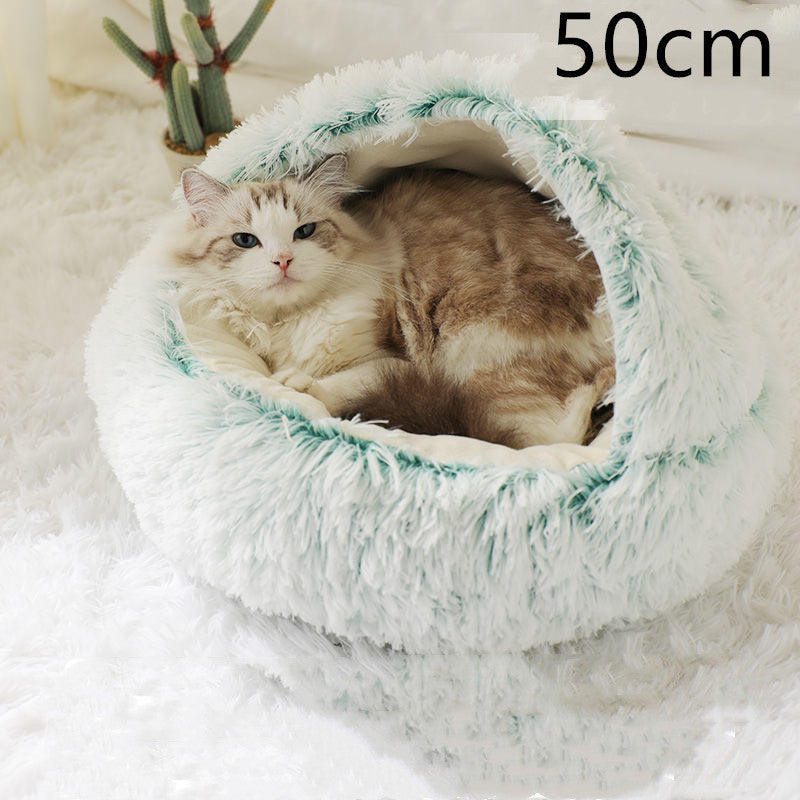 Plush Round Winter Pet Bed
