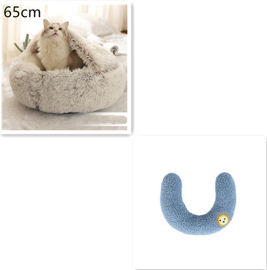 Plush Round Winter Pet Bed