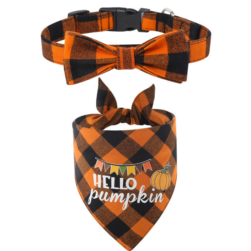 Dog Collar Bib Combination Pet Slobber Bow