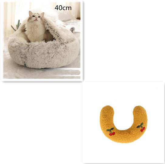 Plush Round Winter Pet Bed