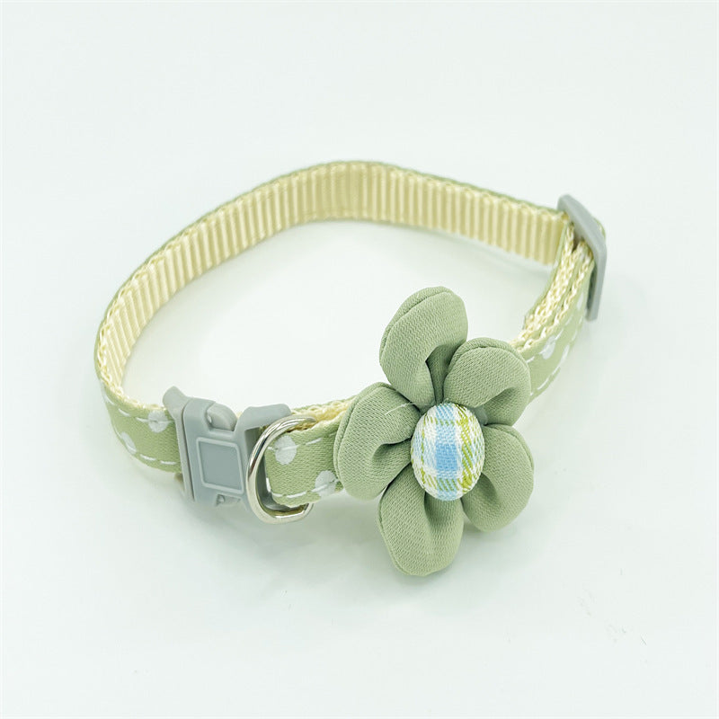 Ondaum Cute Cartoon Flower Polka Dot Collar - Playful & Stylish Pet Collar for Dogs and Cats
