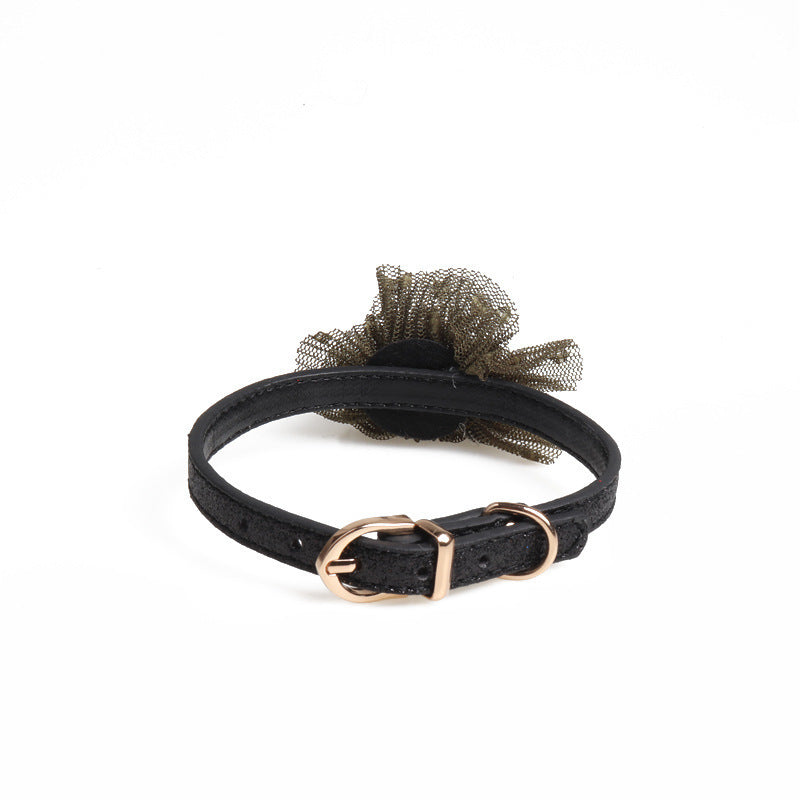 Flower pu pet collar