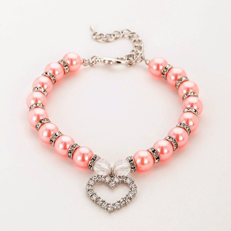 Pearl Necklace Pet Collar Decoration