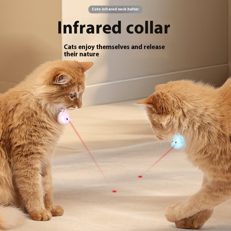 Rechargeable Remote Control Cat Infrared Halter Collar - Interactive Pet Toy with Adjustable Collar for Cats