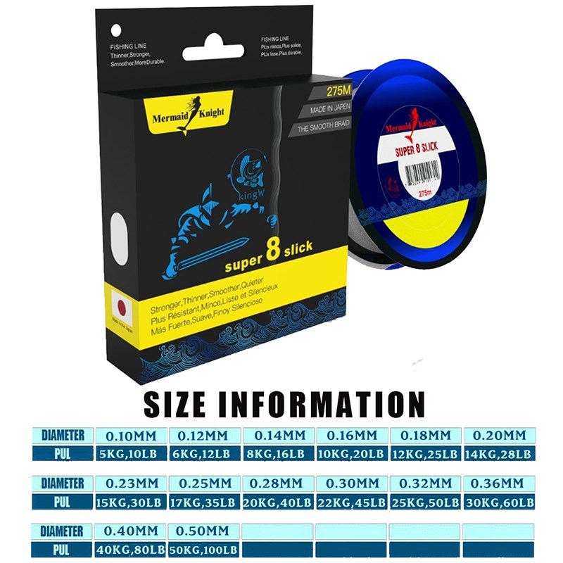 Fishing line Dama braided line 275 meters 8 braided fishing line