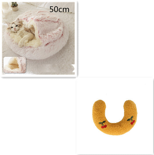 Plush Round Winter Pet Bed