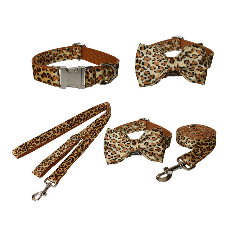 Deep Bottom Leopard Print Zinc Alloy Dog Collar